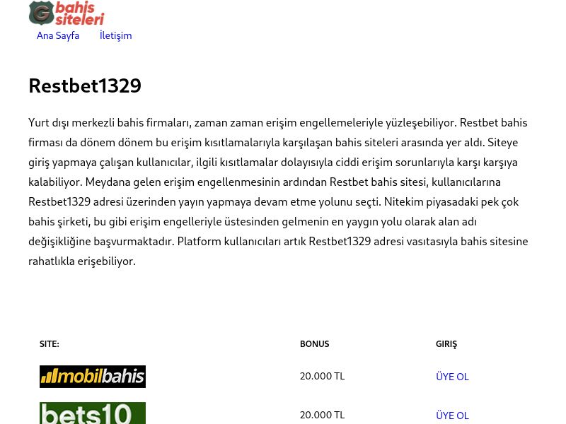 Restbet1329 - Restbet - Ekran Görüntüsü