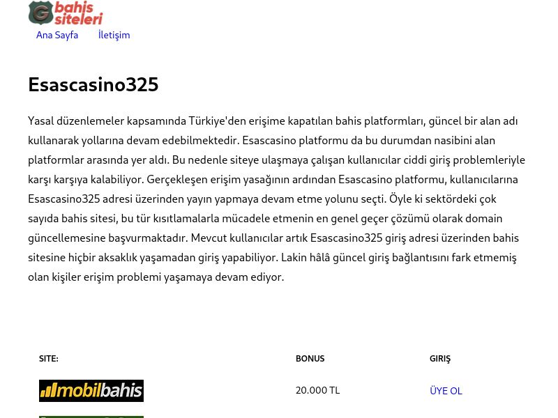 Esascasino325 - Esascasino - Ekran Görüntüsü