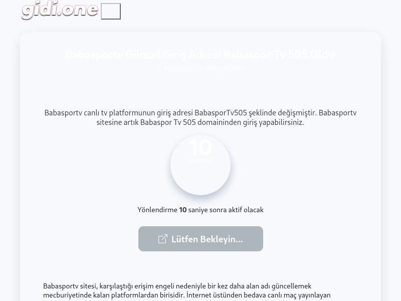 Babasportv Güncel Giriş Adresi Babaspor Tv 505 Oldu - Ekran Görüntüsü