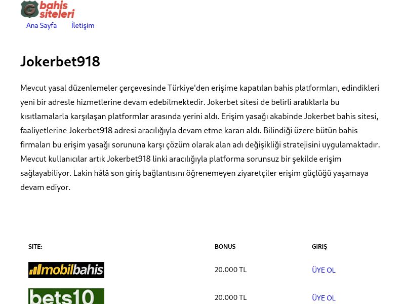 Jokerbet918 - Jokerbet Güncel Giriş - Ekran Görüntüsü