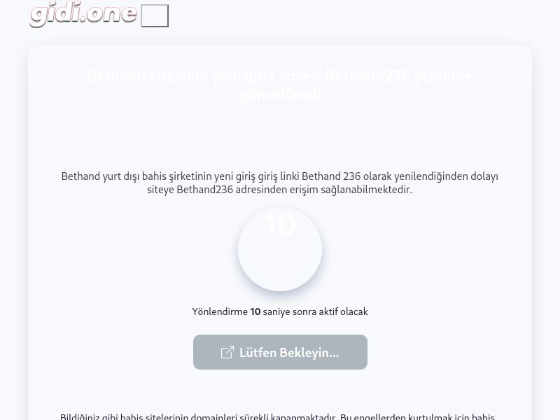 Bethand sitesinin yeni giriş adresi Bethand236 şeklinde güncellendi - Ekran Görüntüsü