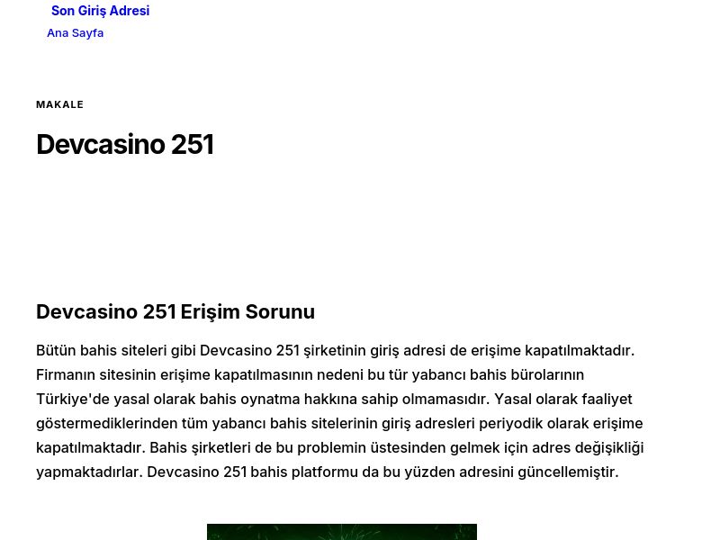 Devcasino 251 - Son Giriş Adresi - Ekran Görüntüsü