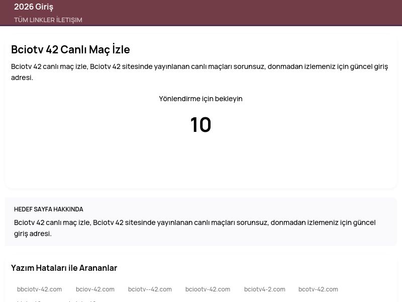 Bciotv 42 Canlı Maç İzle - 2026 Giriş - Ekran Görüntüsü