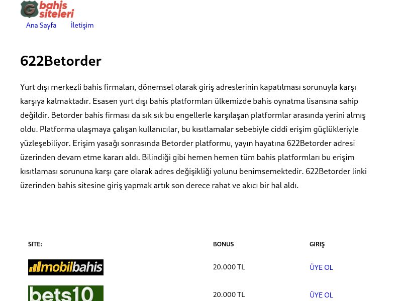 622Betorder - Betorder - Ekran Görüntüsü