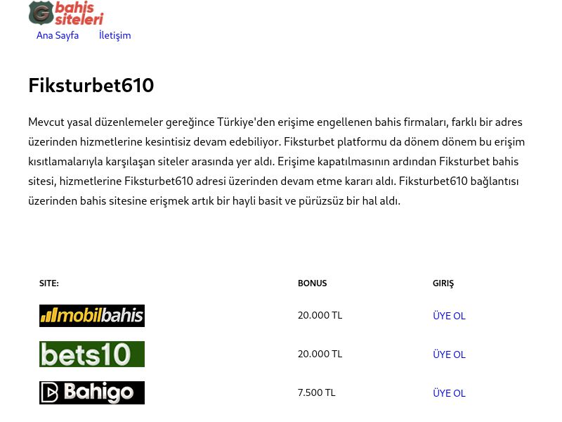 Fiksturbet610 - Fiksturbet - Ekran Görüntüsü
