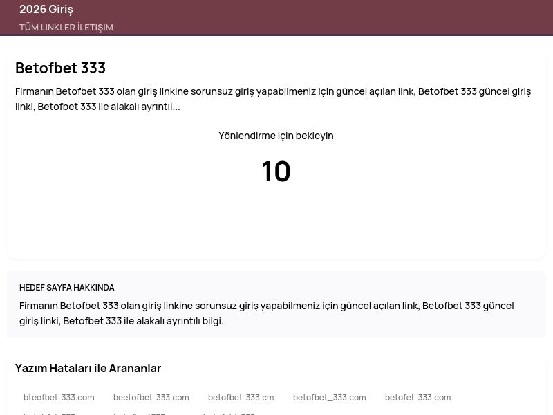 Betofbet 333 - 2026 Giriş - Ekran Görüntüsü