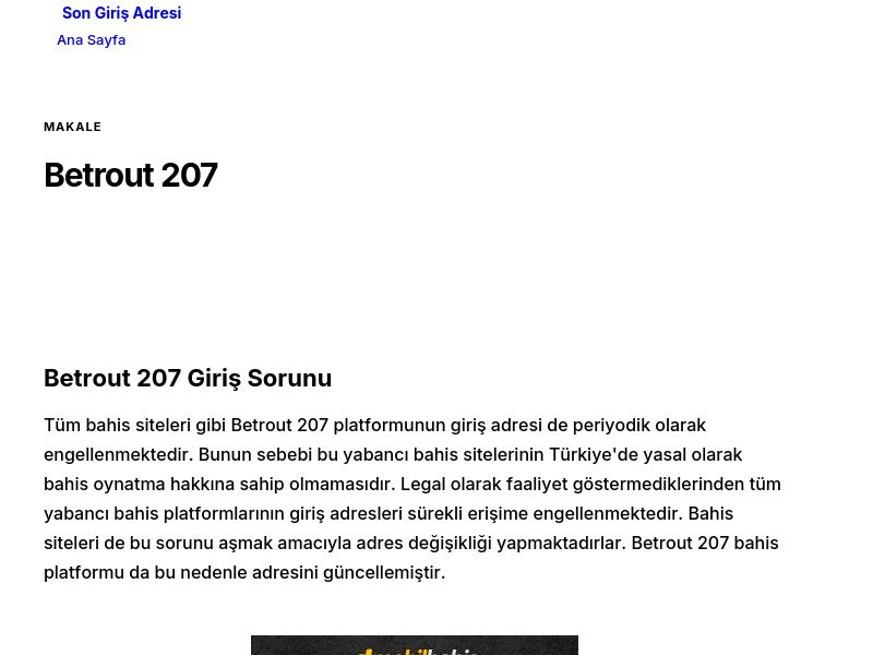 Betrout 207 - Son Giriş Adresi - Ekran Görüntüsü