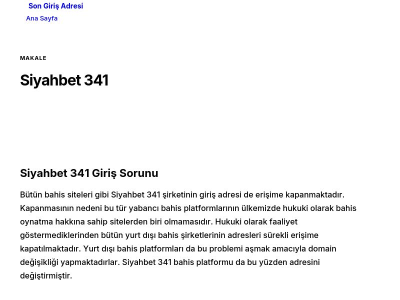 Siyahbet 341 - Son Giriş Adresi - Ekran Görüntüsü