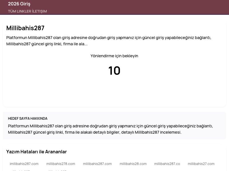 Millibahis287 - 2026 Giriş - Ekran Görüntüsü
