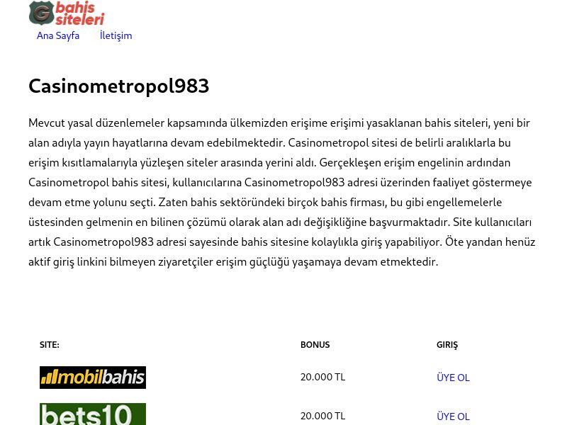 Casinometropol983 - Casinometropol Güncel Giriş - Ekran Görüntüsü