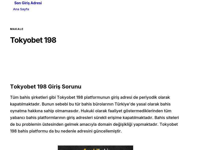 Tokyobet 198 - Son Giriş Adresi - Ekran Görüntüsü