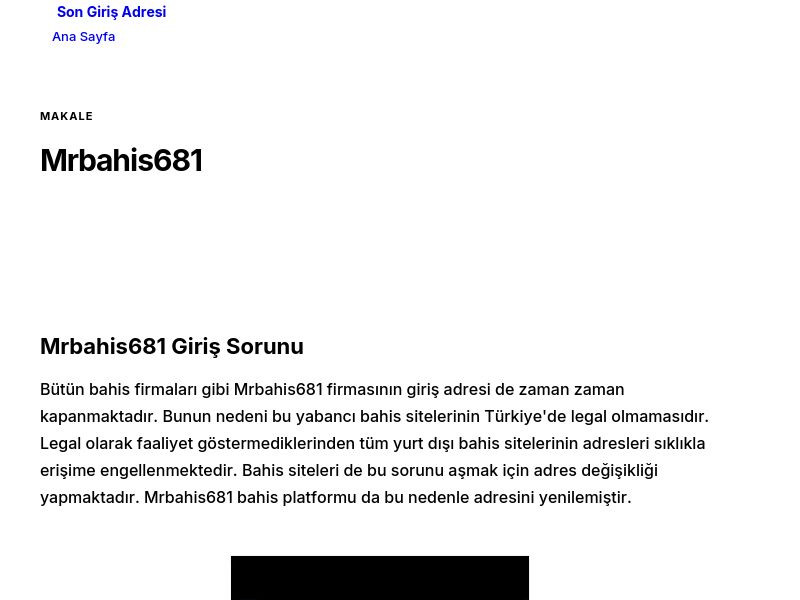 Mrbahis681 - Son Giriş Adresi - Ekran Görüntüsü
