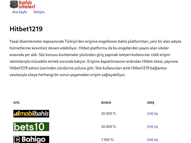 Hitbet1219 - Ekran Görüntüsü