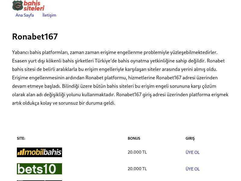 Ronabet - Ronabet167 - Ekran Görüntüsü