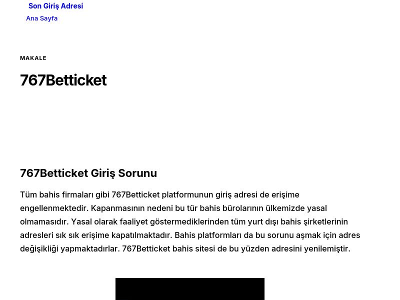 767Betticket - Son Giriş Adresi - Ekran Görüntüsü