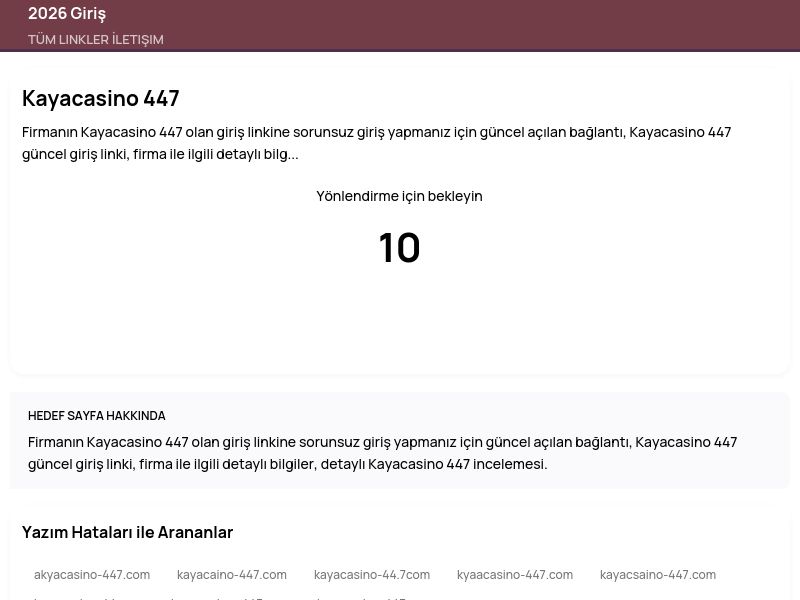 Kayacasino 447 - 2026 Giriş - Ekran Görüntüsü