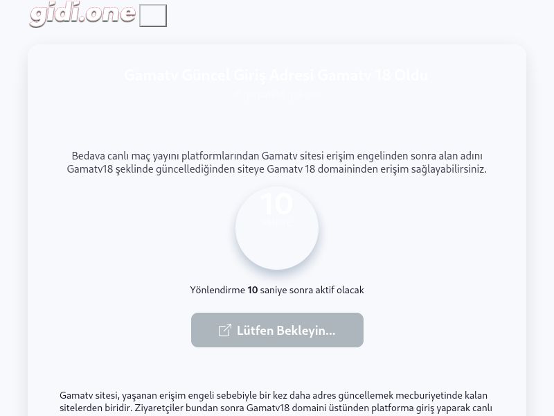 Gamatv Güncel Giriş Adresi Gamatv 18 Oldu - Ekran Görüntüsü