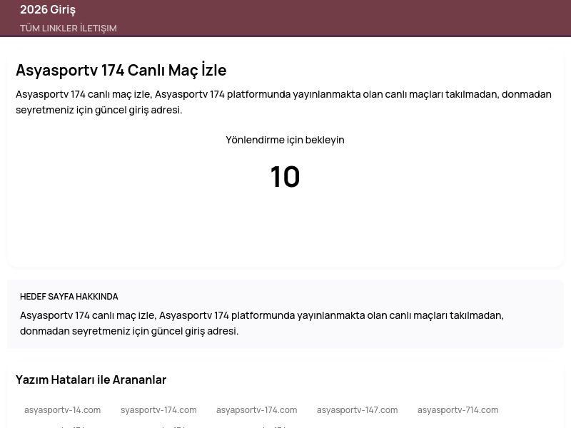Asyasportv 174 Canlı Maç İzle - 2026 Giriş - Ekran Görüntüsü