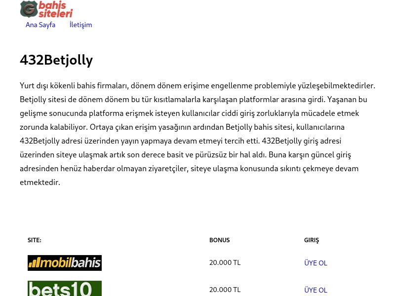 432Betjolly - Betjolly Güncel Giriş - Ekran Görüntüsü