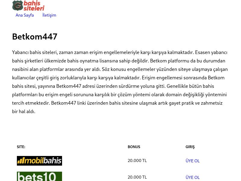 Betkom447 - Betkom - Ekran Görüntüsü