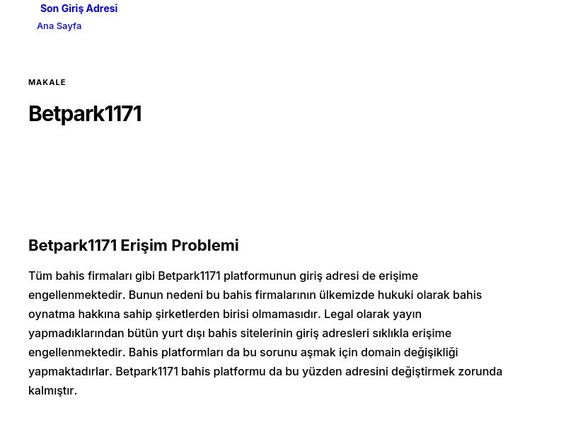 Betpark1171 - Son Giriş Adresi - Ekran Görüntüsü