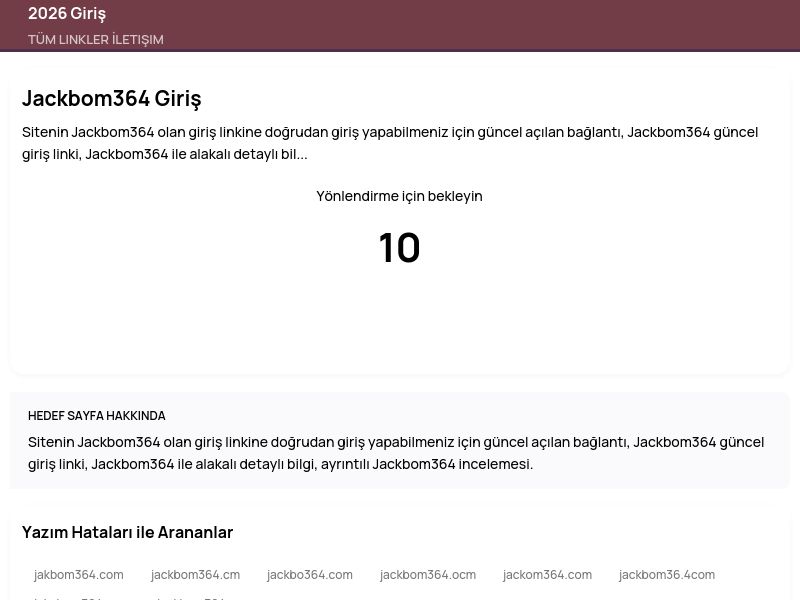 Jackbom364 Giriş - 2026 Giriş - Ekran Görüntüsü