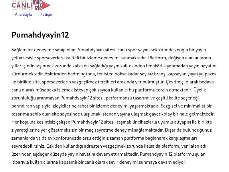 Pumahdyayin12 Güncel Giriş Adresi - Ekran Görüntüsü