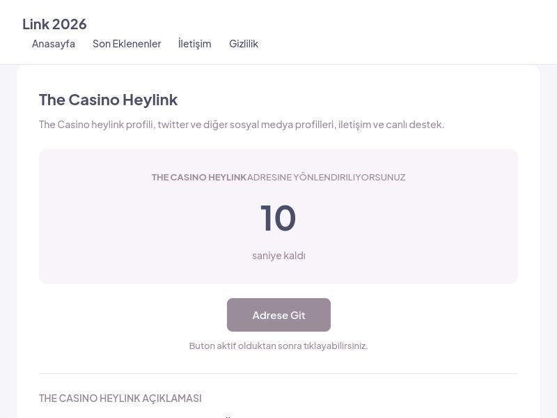 The Casino Heylink - Link 2026 - Ekran Görüntüsü