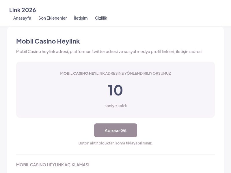 Mobil Casino Heylink - Link 2026 - Ekran Görüntüsü