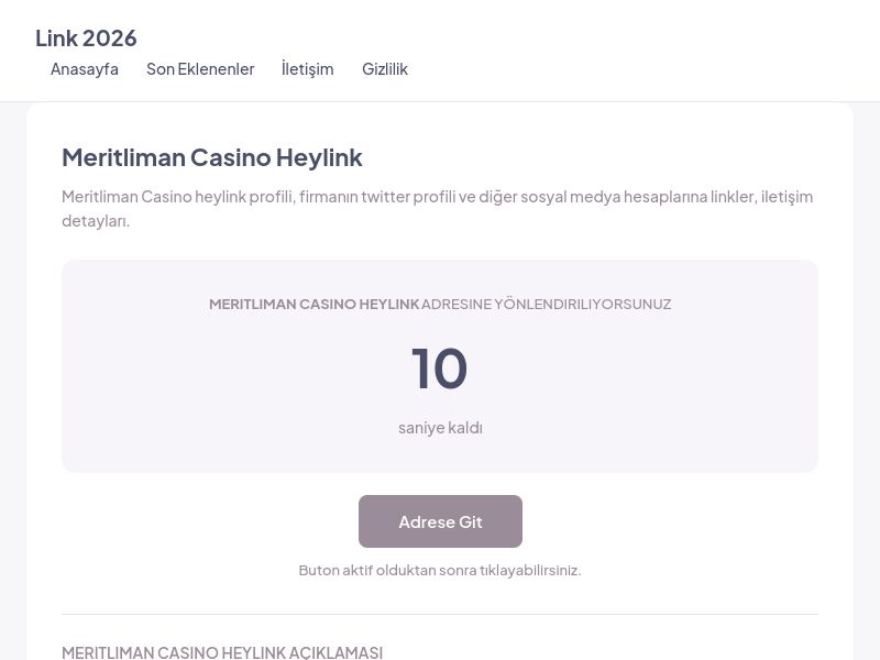 Meritliman Casino Heylink - Link 2026 - Ekran Görüntüsü