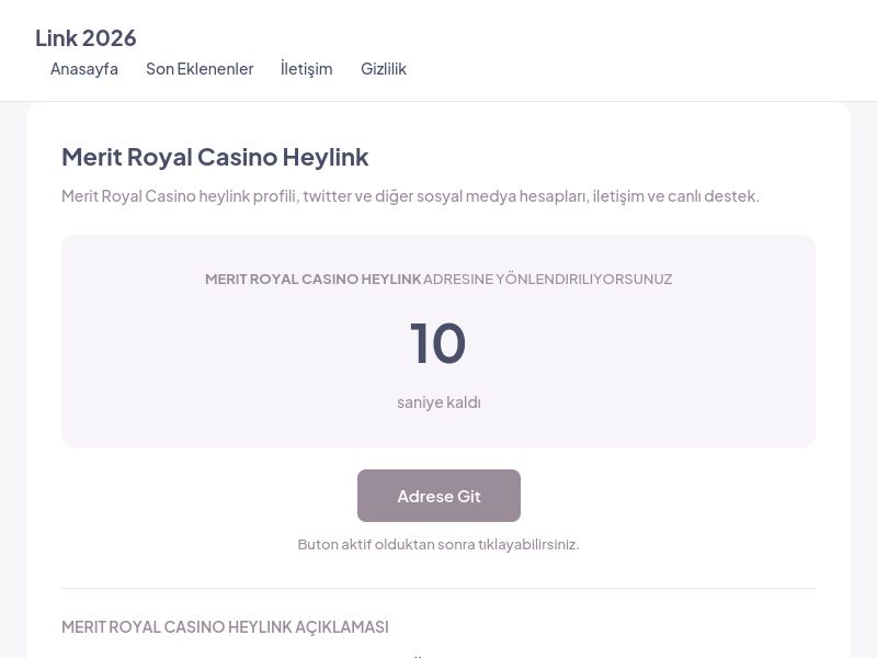 Merit Royal Casino Heylink - Link 2026 - Ekran Görüntüsü