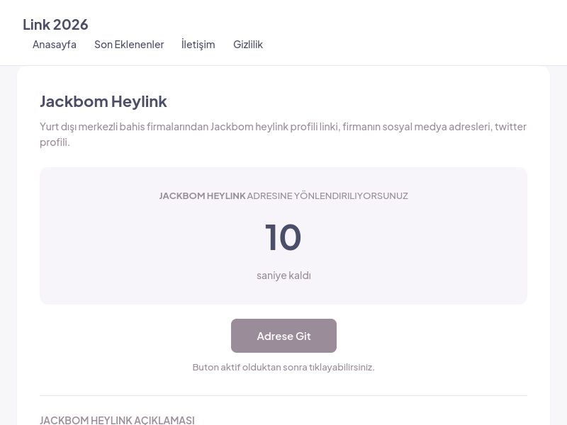 Jackbom Heylink - Link 2026 - Ekran Görüntüsü