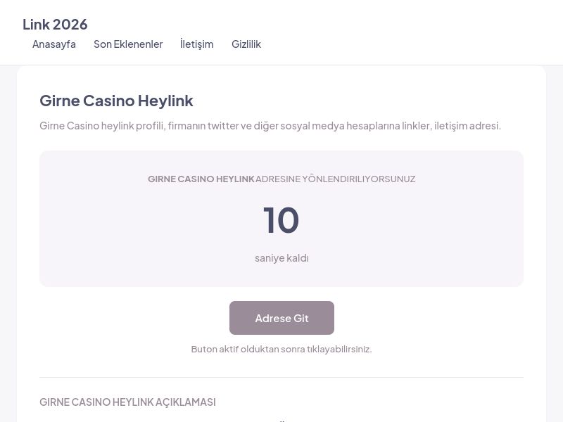 Girne Casino Heylink - Link 2026 - Ekran Görüntüsü