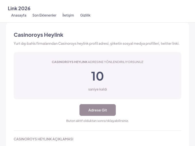 Casinoroys Heylink - Link 2026 - Ekran Görüntüsü