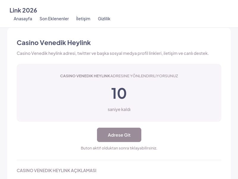 Casino Venedik Heylink - Link 2026 - Ekran Görüntüsü
