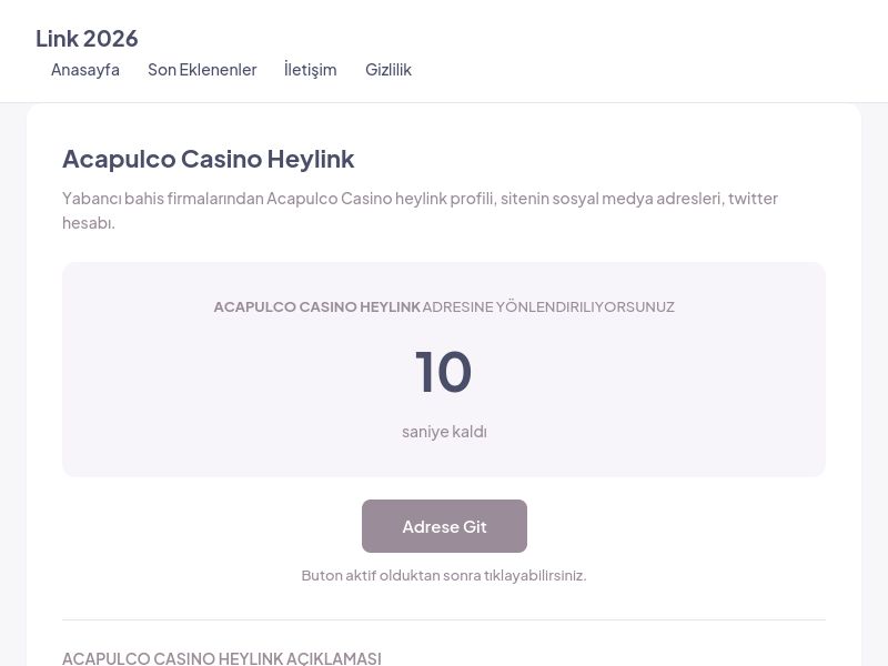 Acapulco Casino Heylink - Link 2026 - Ekran Görüntüsü
