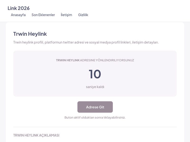 Trwin Heylink - Link 2026 - Ekran Görüntüsü