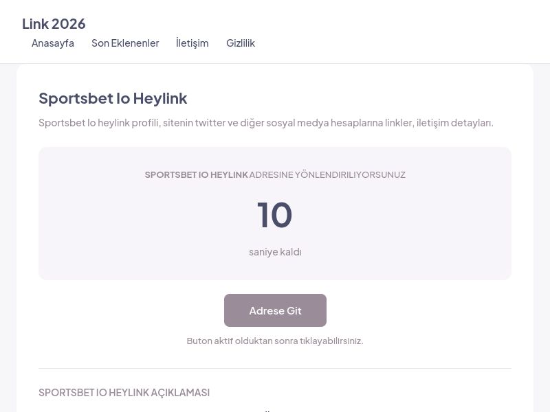 Sportsbet Io Heylink - Link 2026 - Ekran Görüntüsü