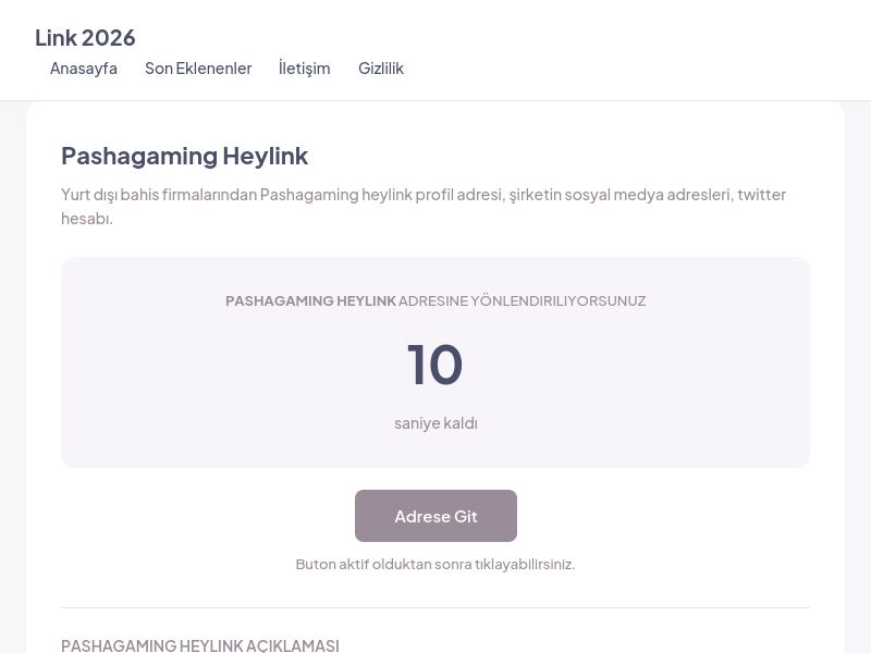 Pashagaming Heylink - Link 2026 - Ekran Görüntüsü