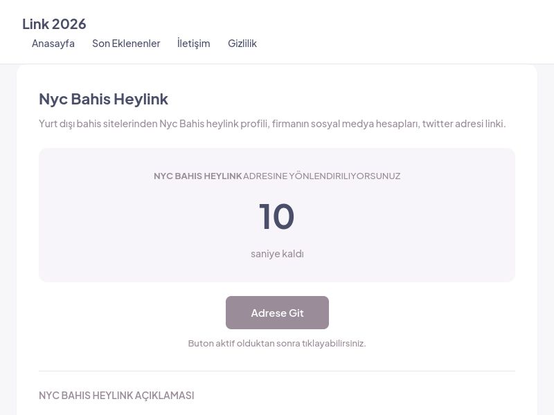 Nyc Bahis Heylink - Link 2026 - Ekran Görüntüsü