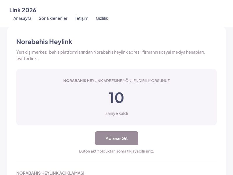 Norabahis Heylink - Link 2026 - Ekran Görüntüsü