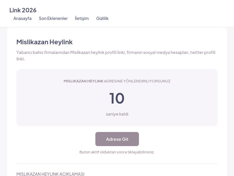 Mislikazan Heylink - Link 2026 - Ekran Görüntüsü