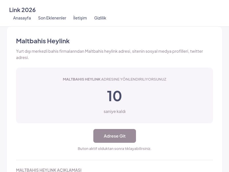 Maltbahis Heylink - Link 2026 - Ekran Görüntüsü