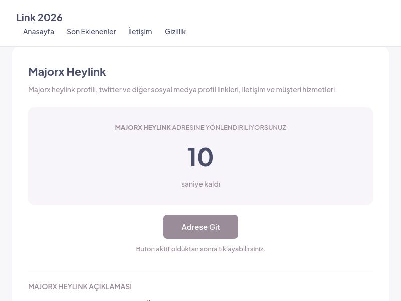 Majorx Heylink - Link 2026 - Ekran Görüntüsü