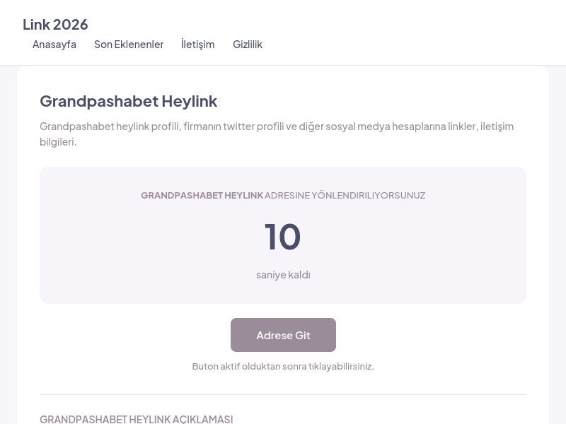 Grandpashabet Heylink - Link 2026 - Ekran Görüntüsü