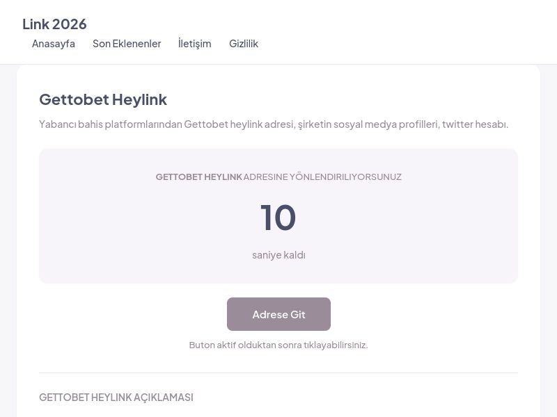 Gettobet Heylink - Link 2026 - Ekran Görüntüsü
