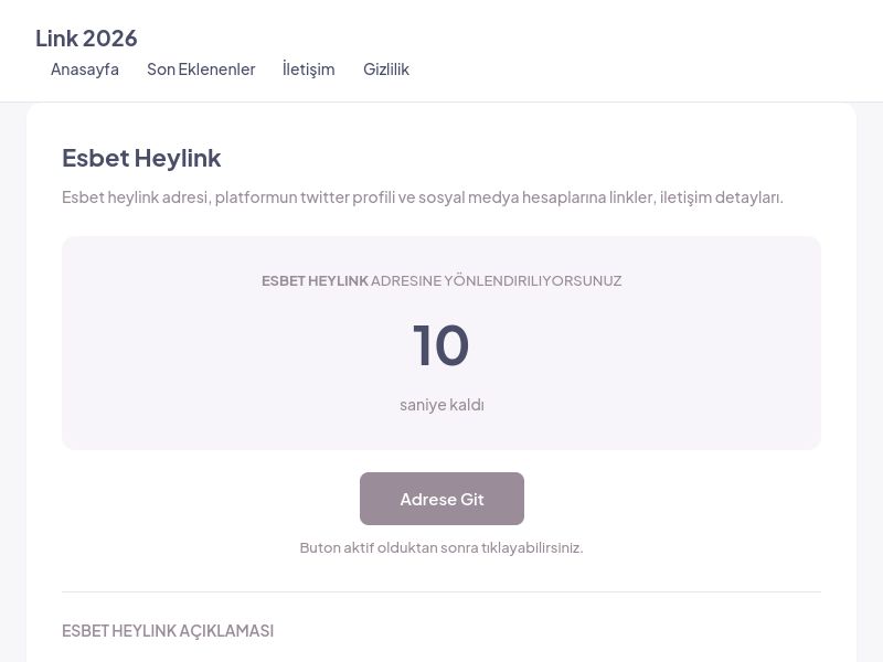 Esbet Heylink - Link 2026 - Ekran Görüntüsü