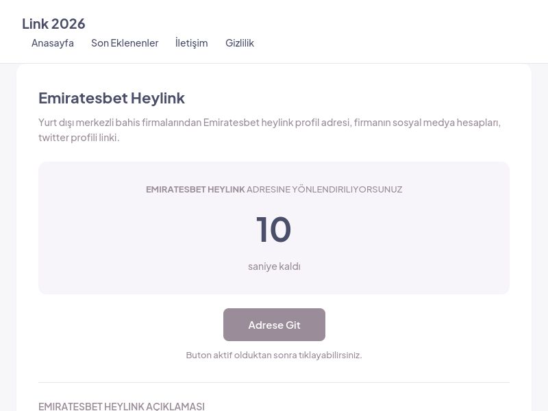 Emiratesbet Heylink - Link 2026 - Ekran Görüntüsü