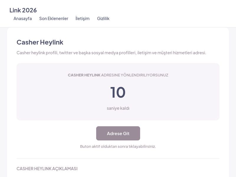 Casher Heylink - Link 2026 - Ekran Görüntüsü