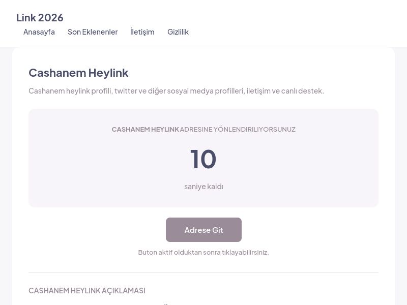 Cashanem Heylink - Link 2026 - Ekran Görüntüsü